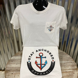 White Classic Stay Anchored Apparel Tee