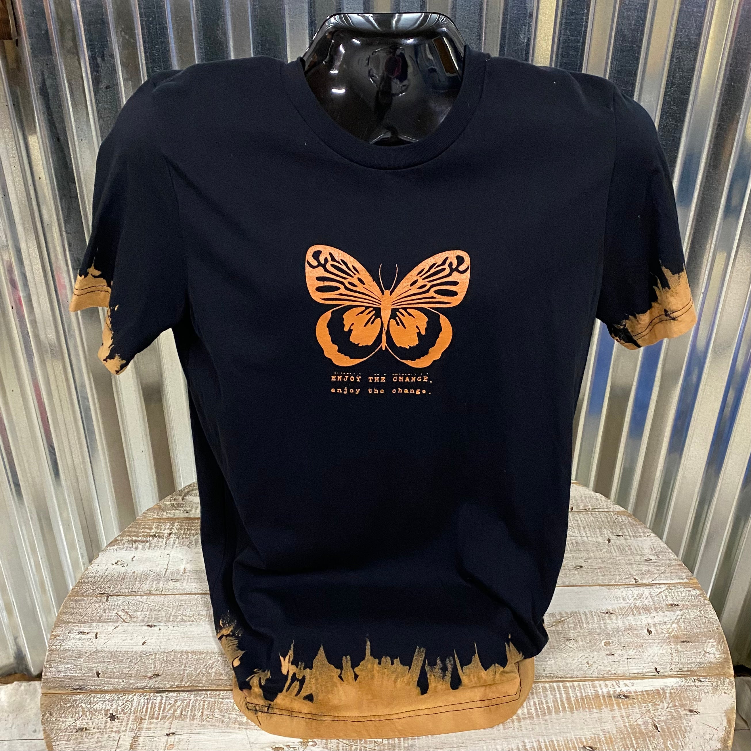Hand Bleached Butterfly Tee