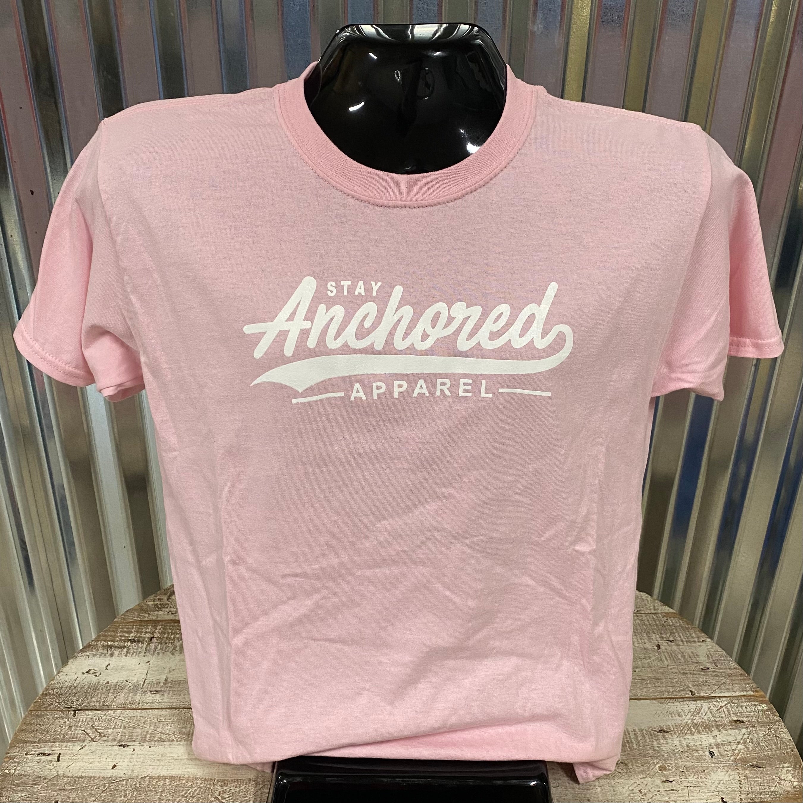 Youth Script Stay Anchored Apparel Tee